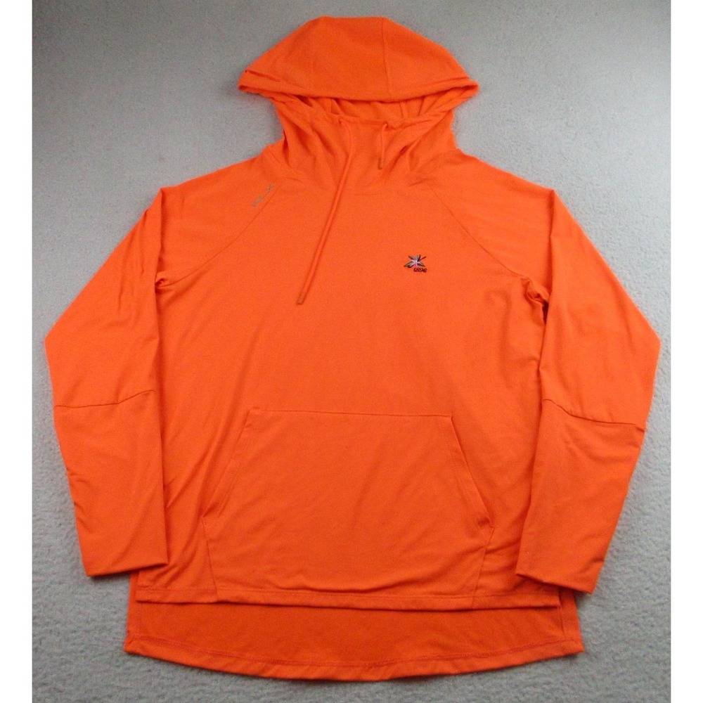 RLX Ralph Lauren Hoodie Mens Small Orange Performance Wicking Pullover Golf